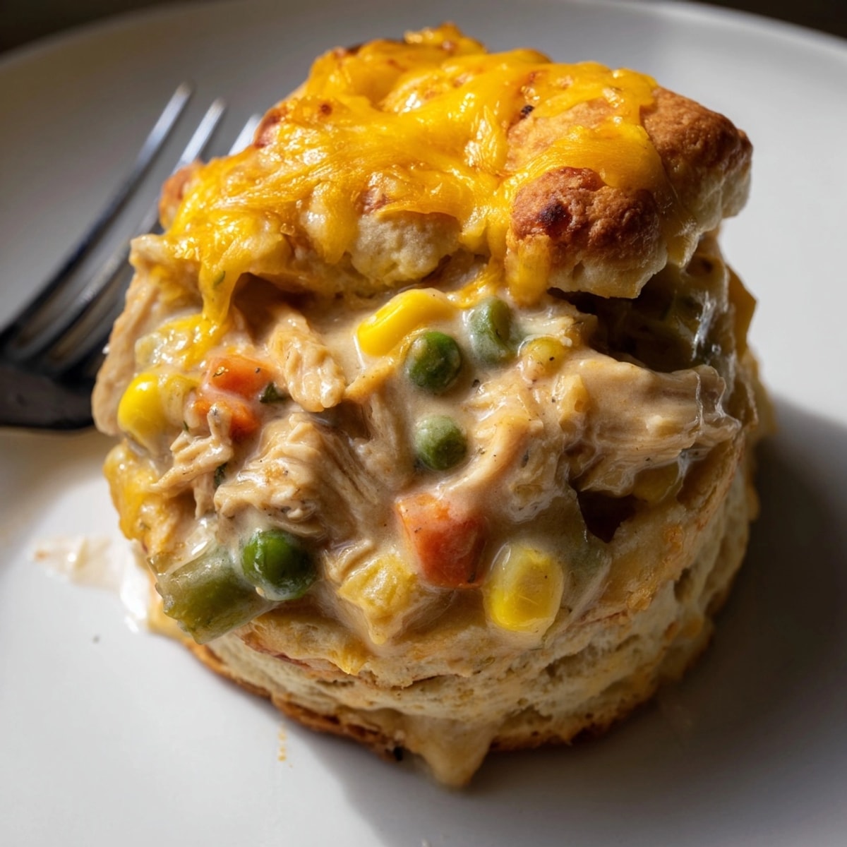 Golden Cajun Chicken Ranch Pot Pie Cups, fresh from the oven, are savory and satisfying.