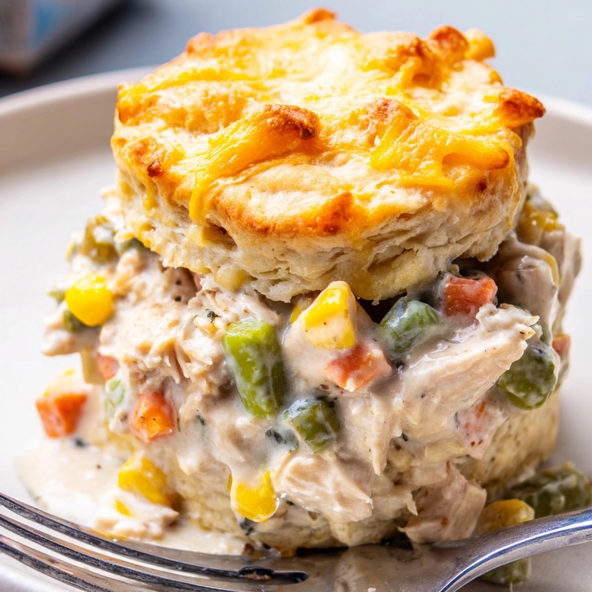 Flaky homemade Cajun Chicken Ranch Pot Pie Cups, cheesy and warm, perfect for dinner.