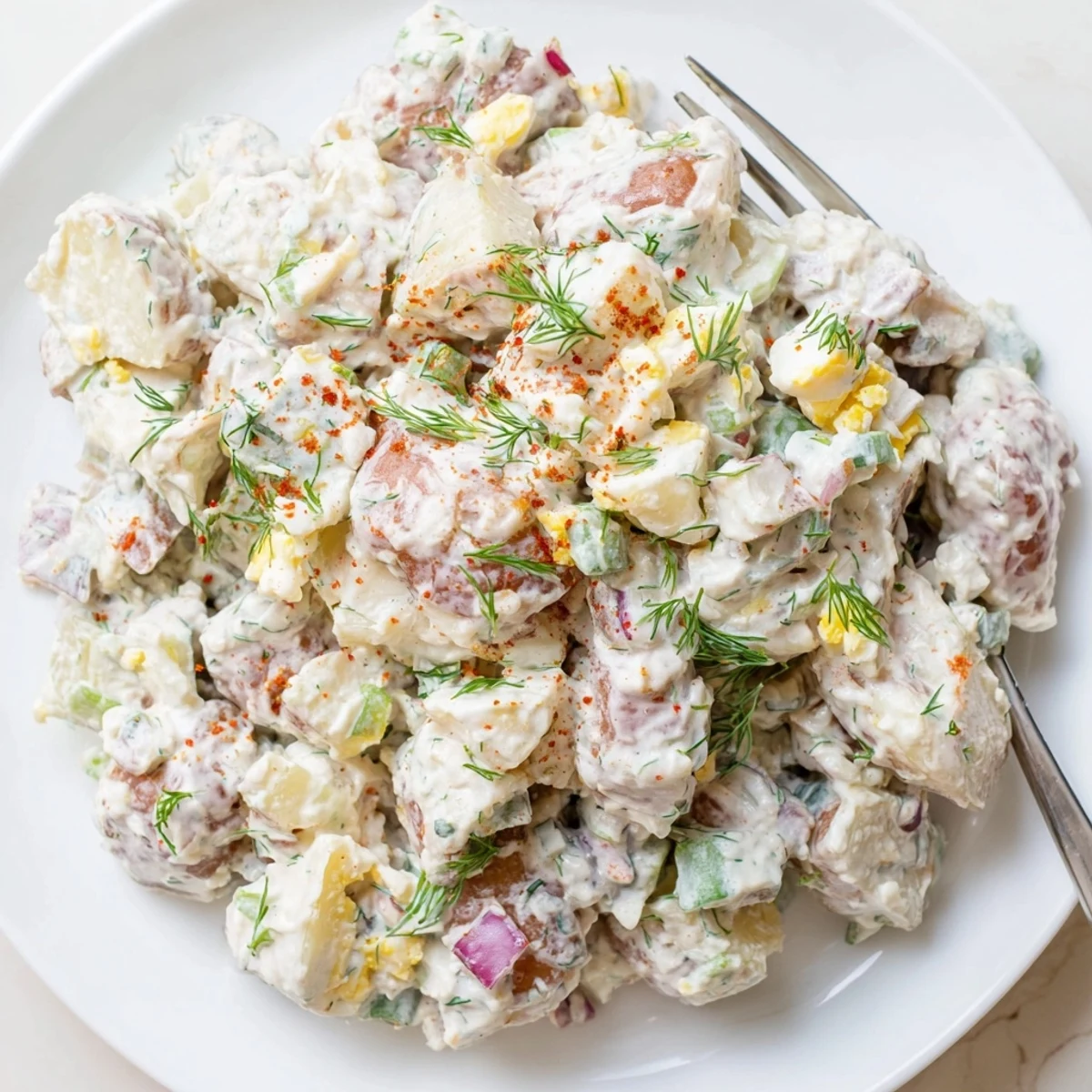 Classic potato salad gets a twist with Spicy Pickle Ranch dressing and crunchy pickles.
