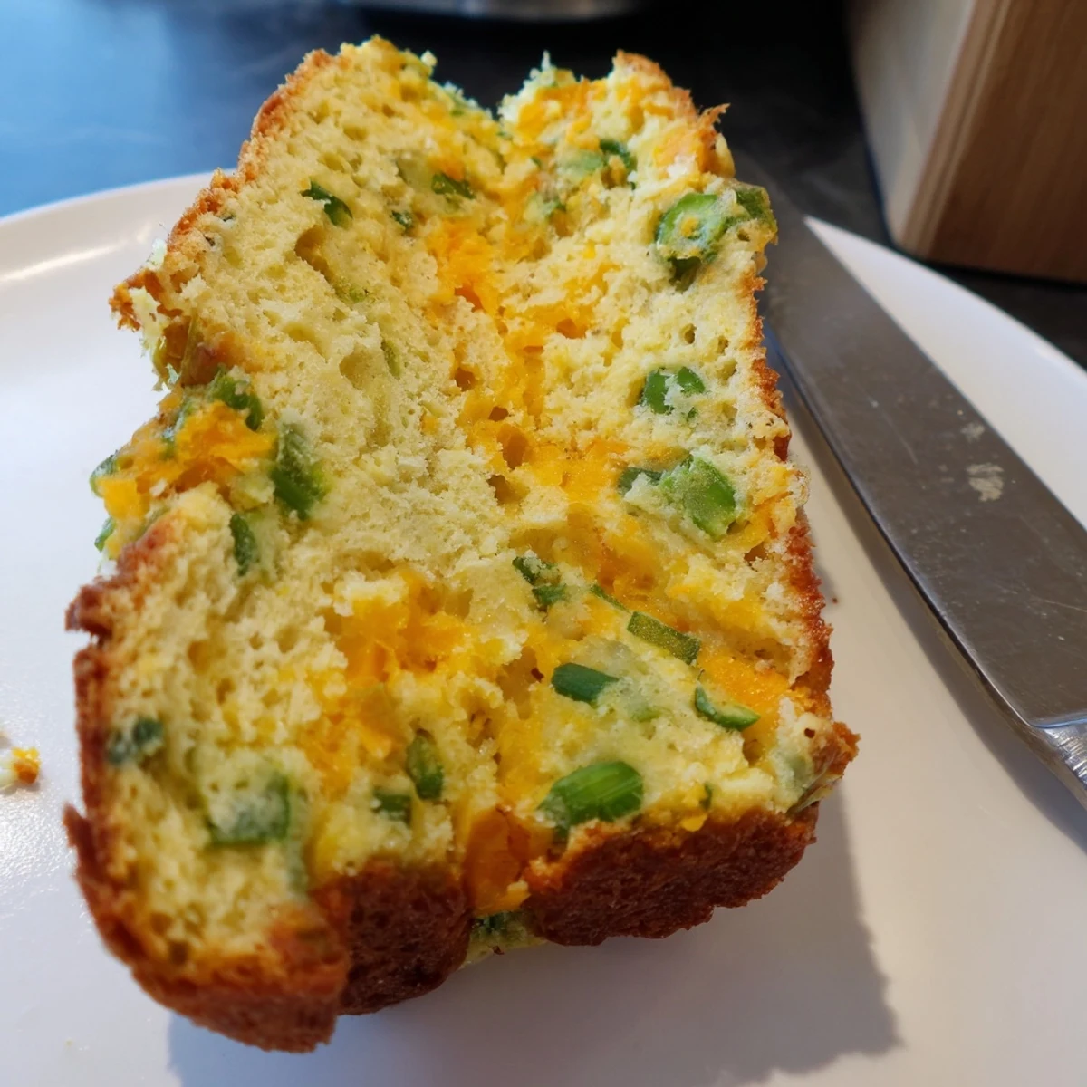 Snap Pea Cheddar Muffin Loaf