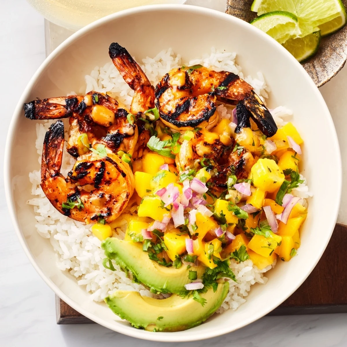 Shrimp Avocado Mango Lime Bowls