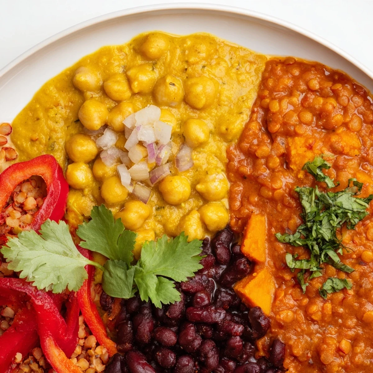 Savor rich Indian chickpea curry packed with coconut milk and fragrant spices on rice.  