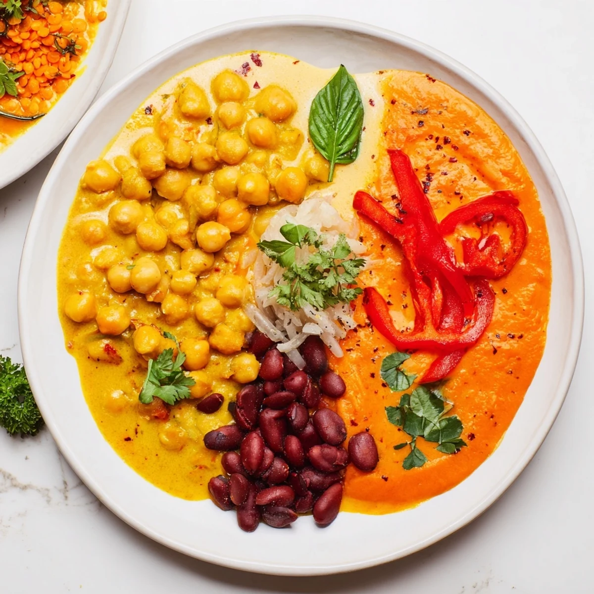 Comforting Caribbean sweet potato curry featuring tender veggies, spices, and a creamy coconut base.