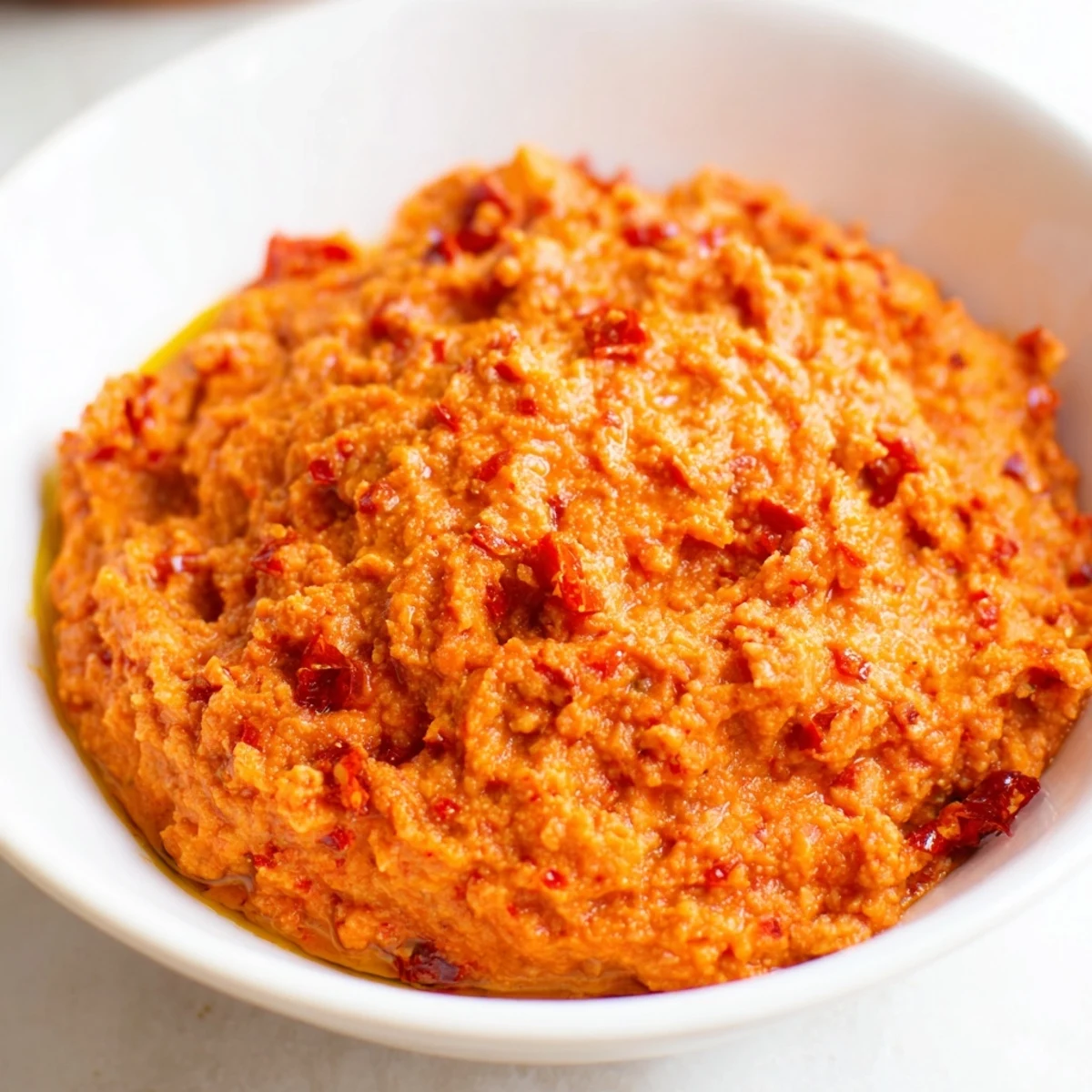Imagine this: a bowl of homemade Volcanic Lava Spicy Dip, ready to serve with crispy pita chips.
