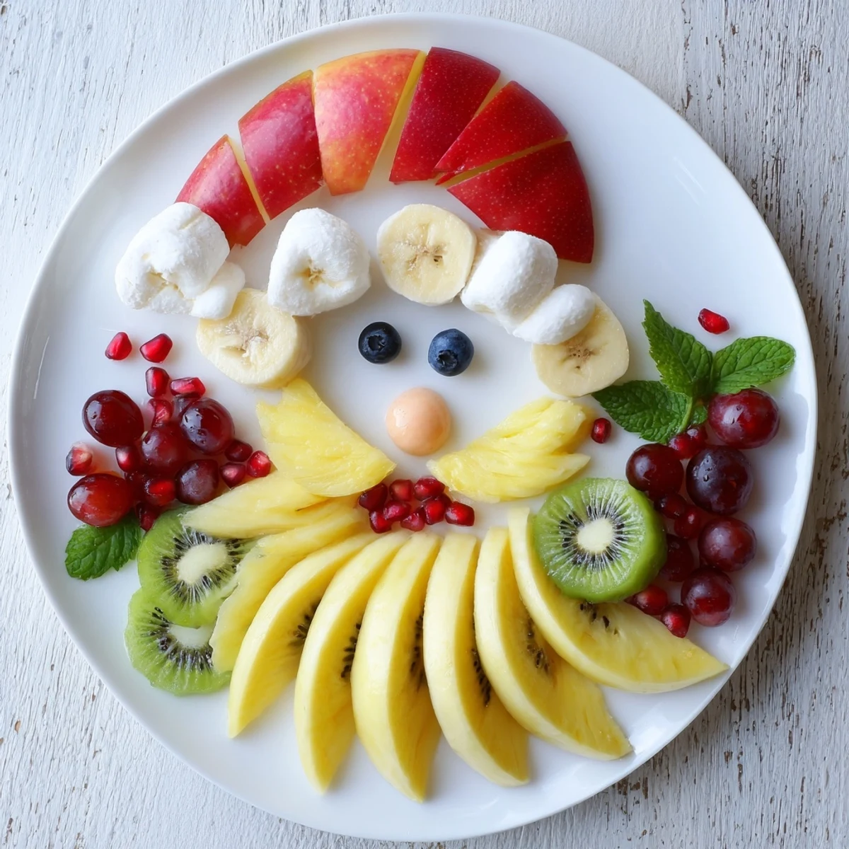 Vibrant Santa Fruit Platter with Pineapple Beard, an easy and creative appetizer overflowing with fresh fruit.