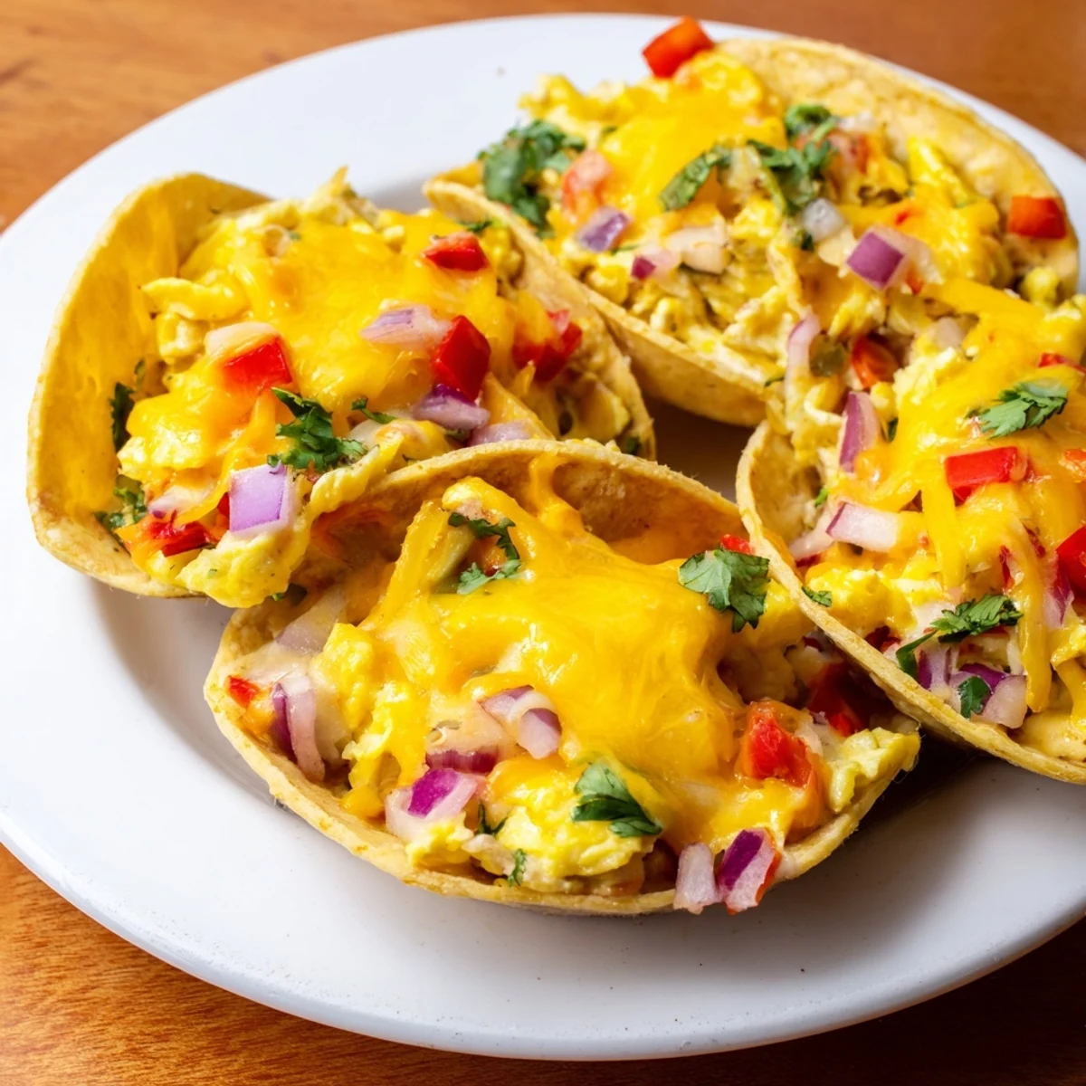 Golden and bubbly Sheet Pan Breakfast Tacos, brimming with cheese and ready to serve with salsa.