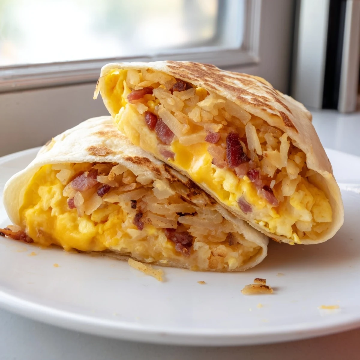 Golden B.E.C. breakfast bites boast crispy hash browns, bacon, and cheesy eggs, perfect for a quick breakfast.