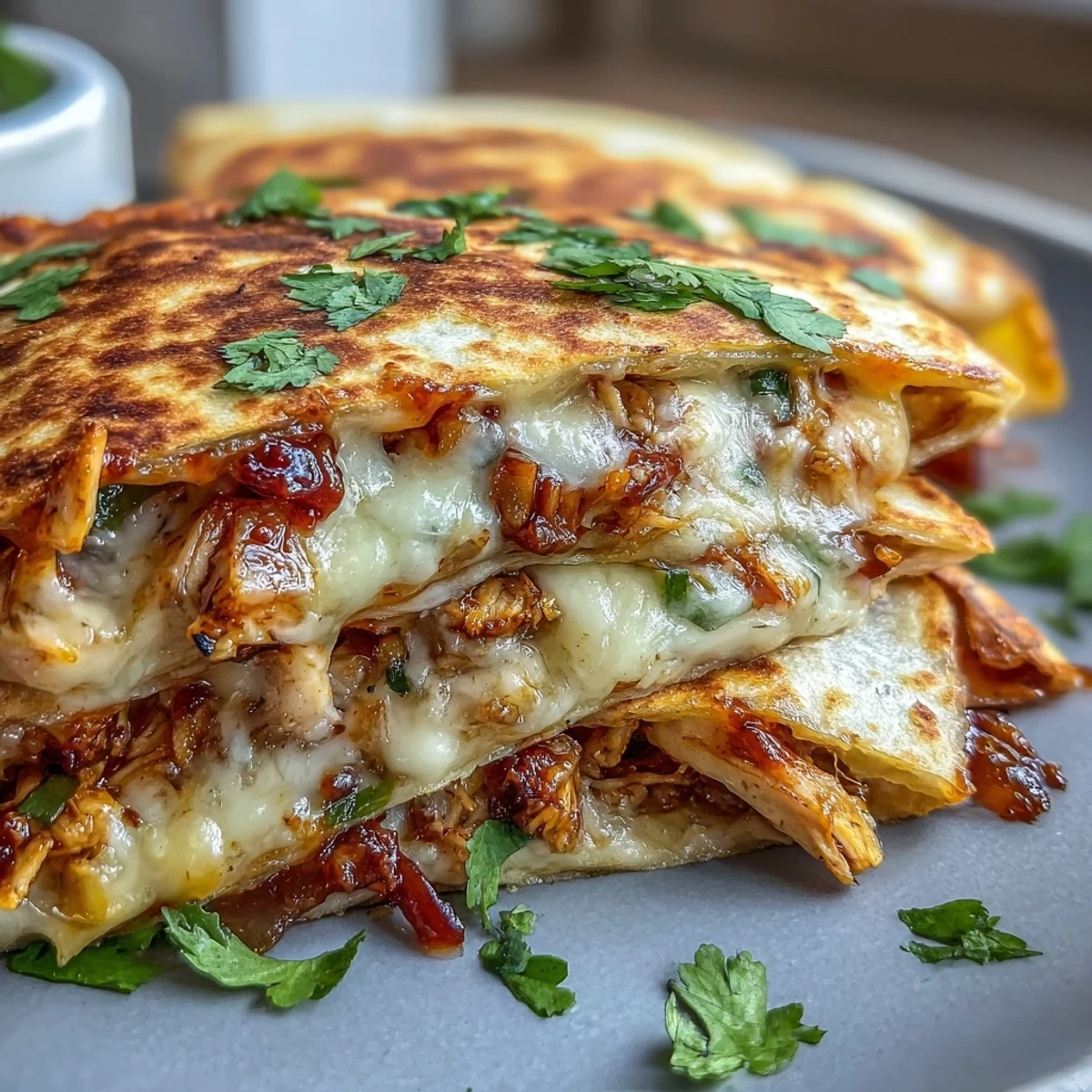Hot Honey BBQ Chicken Quesadillas