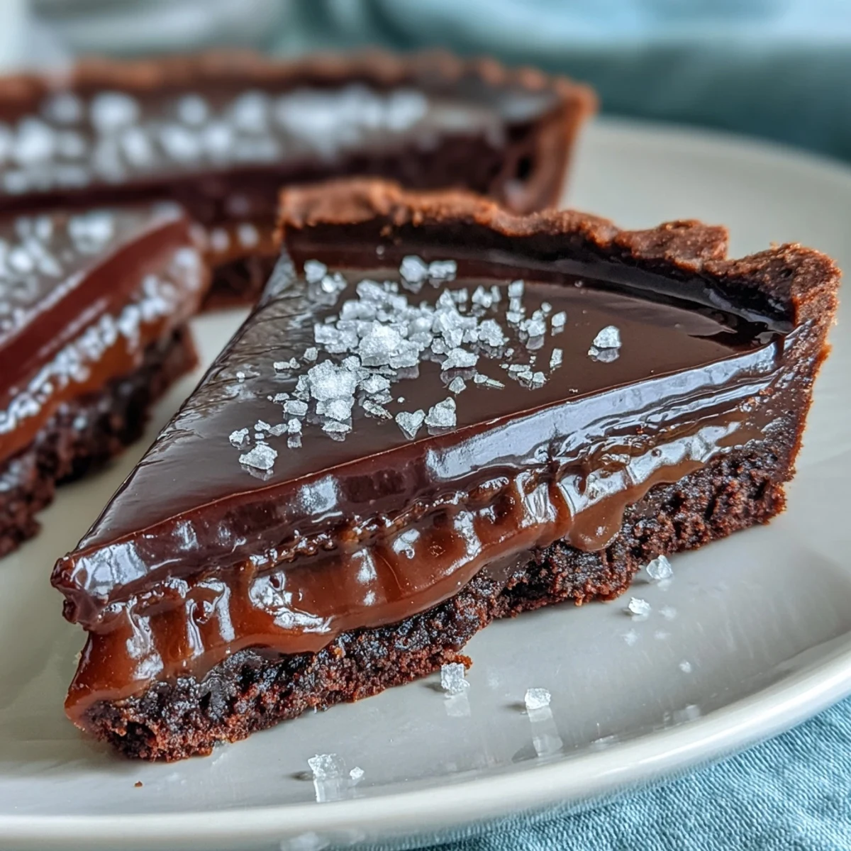Silky salted caramel layered over chocolate tart crust, topped with smooth ganache and sea salt.