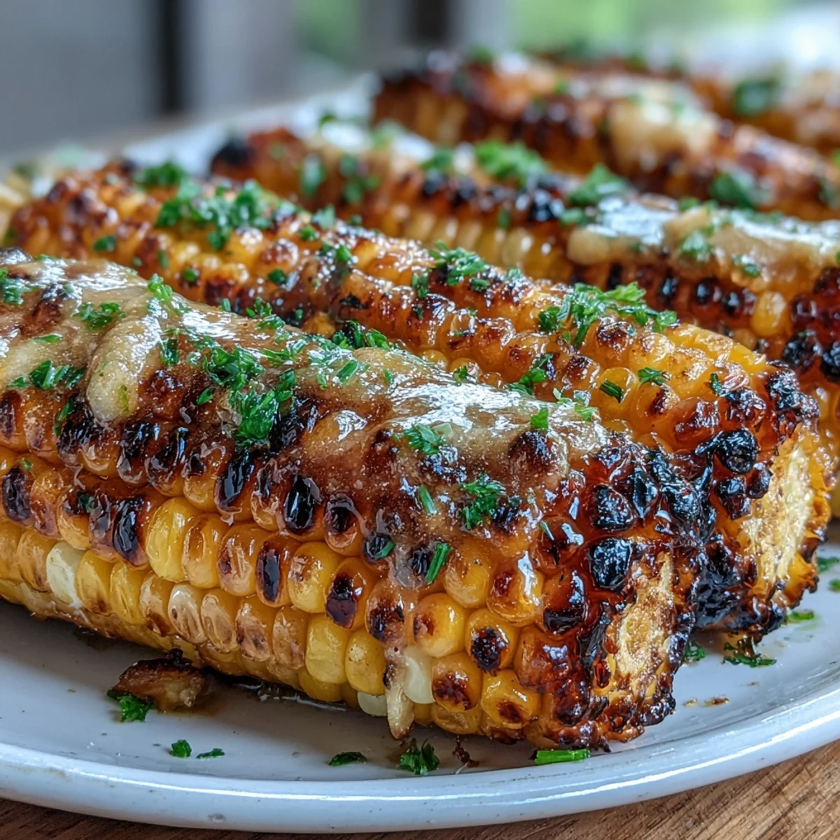 Golden corn cobs charred over an open flame and generously coated with creamy miso butter for a bold, Japanese-inspired twist.