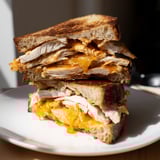 Imagine the toasted sourdough with bubbling cheddar and spicy kimchi in Kimchi Turkey & Cheddar Toasted Grilled Cheese.