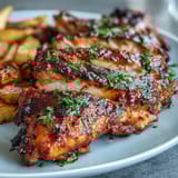 Sheet Pan Chicken with Roasted Vegetables - golden chicken thighs and colorful roasted vegetables baked together for a simple, flavorful dinner.