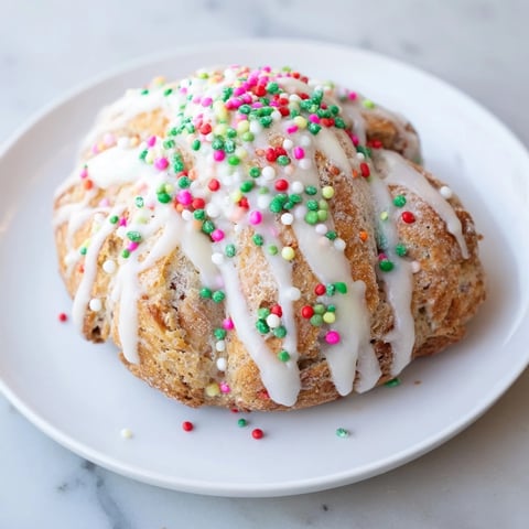 Golden, glazed Quick Christmas Biscuit Bombs displayed on a baking sheet, ready for a delicious treat.