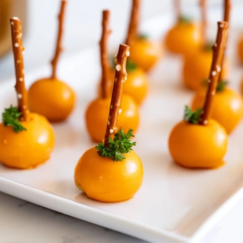A colorful grid of The Pumpkin Patch, featuring cheesy orange "pumpkins" arranged in neat rows.