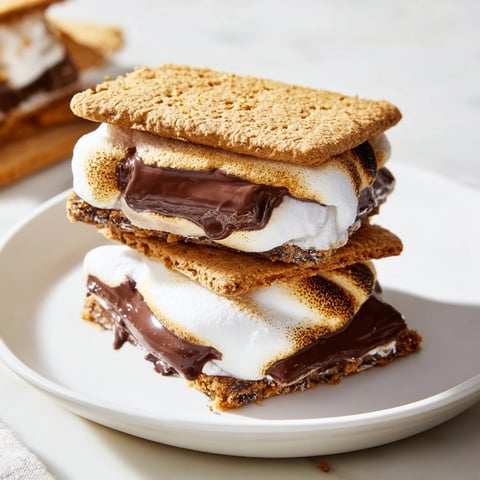 Air Fryer Smores: Golden, melted marshmallows and chocolate oozing between crunchy graham crackers.