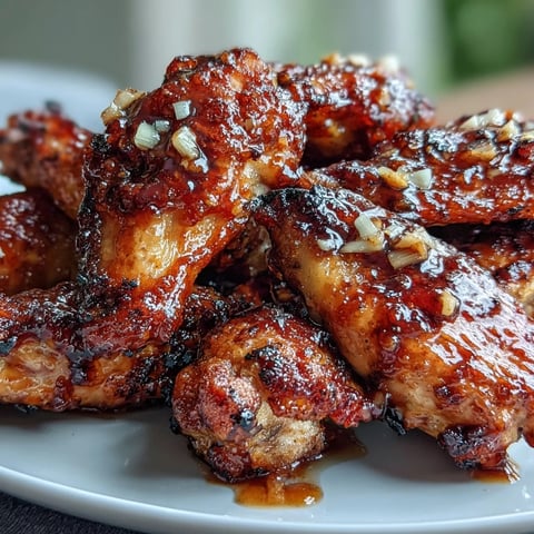 Crispy oven-baked honey garlic chicken wings served over buttery rice, drizzled with a sticky sweet and savory sauce for a comforting dinner.  