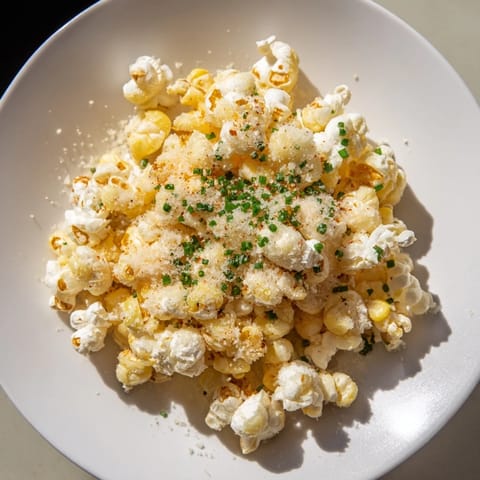 A large bowl of delicious, flavourful savoury popcorn mixes perfect for a party snack.