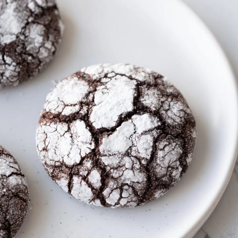 Close-up of freshly baked Chocolate Gingerbread Crinkle Cookies, smelling of rich gingerbread and cocoa.