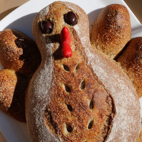 Turkey Shaped Sourdough Loaf