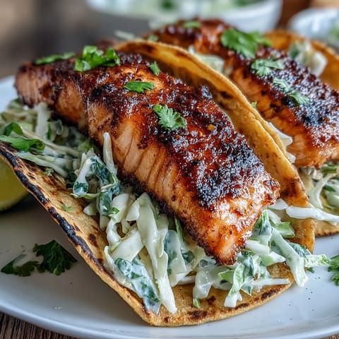 Air Fryer Salmon Tacos Slaw