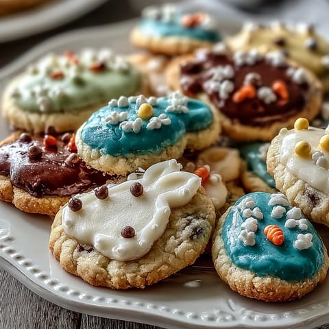 Soft and buttery Easter sugar cookies decorated with pastel royal icing in vibrant spring colors.