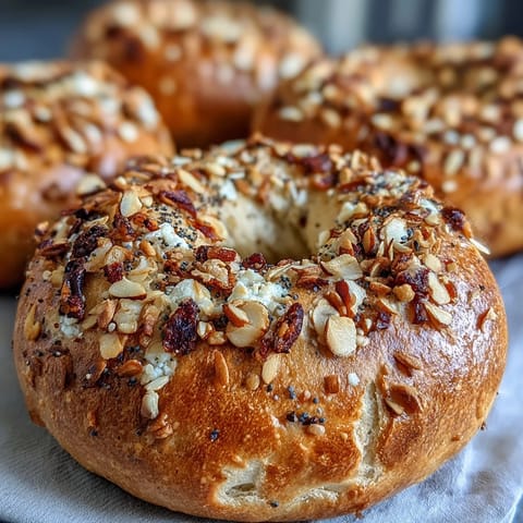A batch of golden cottage cheese bagels, soft and chewy, ready to be sliced for breakfast.