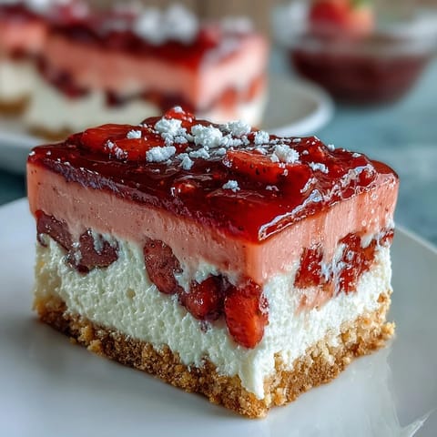 Tangy strawberry lemonade filling atop buttery shortbread crust, these bars are a refreshing spring and summer dessert perfect for sharing.