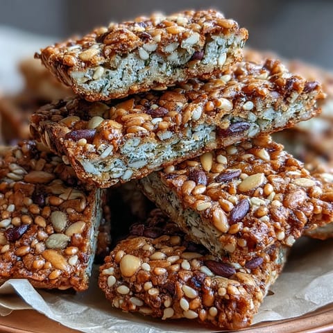 Homemade Seed Crackers arranged on a wooden board, golden and crisp, perfect for pairing with cheese or hummus.