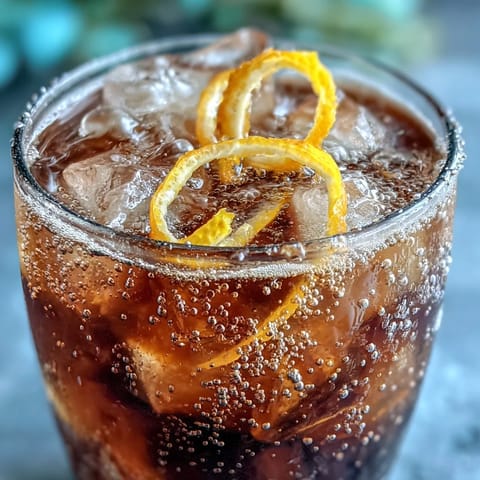 Refreshing cold brew coffee tonic sparkling with fresh orange zest, served chilled.