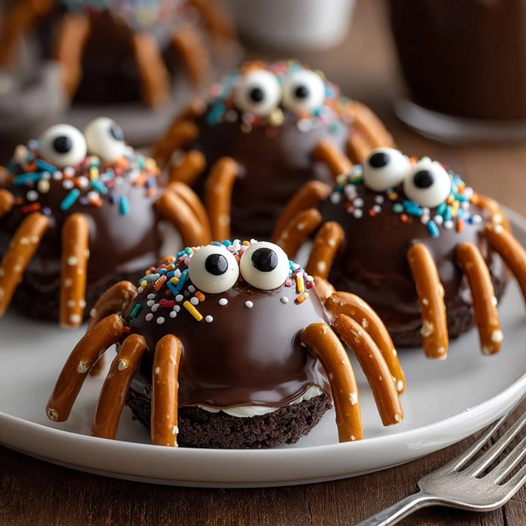 Easy recipe: Creamy No-Bake Spider Oreo Truffles being decorated with cute candy eyes.