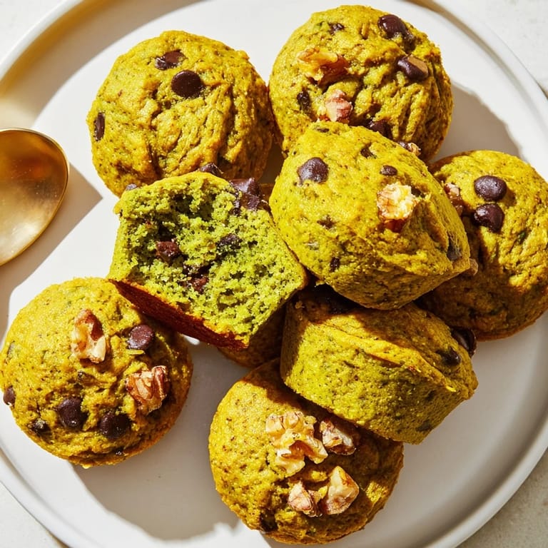 Deliciously vibrant matcha pumpkin muffin cookie bites, perfect for a cozy snack.  