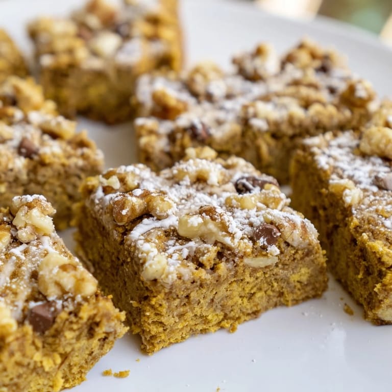 Delicious Holiday Snack Pumpkin Nut Bars with chocolate chips, ideal for festive snacking.