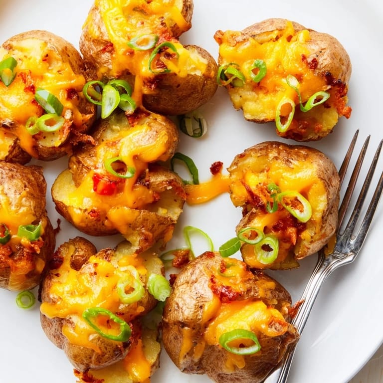 Savory smashed green onion potato bombs, perfect for sharing at any gathering.