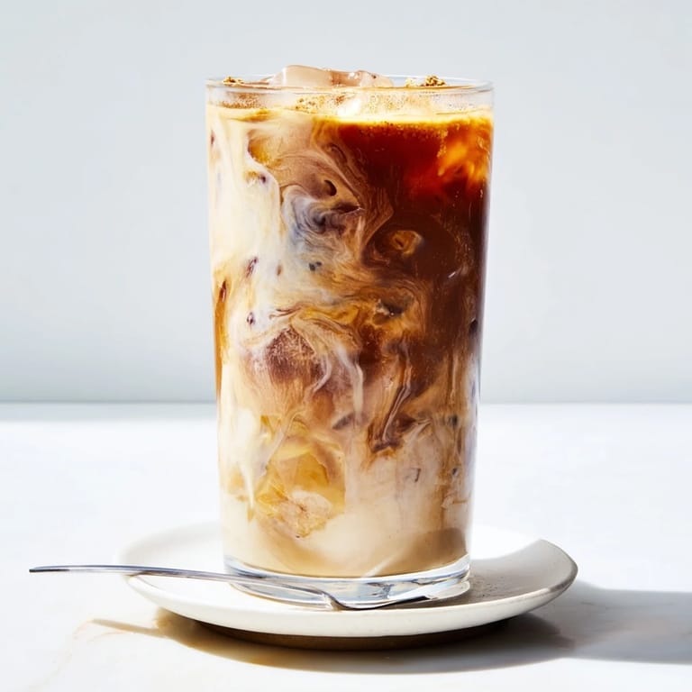 Delicious tahini iced coffee, blended to perfection for a creamy summer treat.