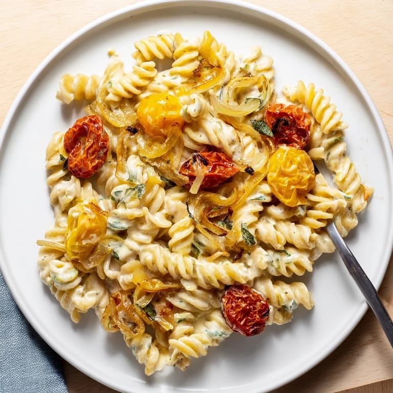 A vibrant Baked Feta Pasta dish, blending flavors of sun-dried tomatoes and herbs.  