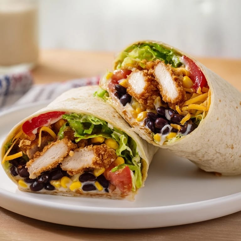 Perfectly rolled Southwest Chicken Wraps, sliced and ready for lunch, beautifully presented.