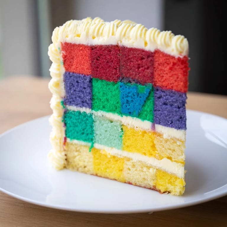 Imagine this The Cozy Quilt Patchwork Cake, with vibrant, geometric sponge squares and soft buttercream.