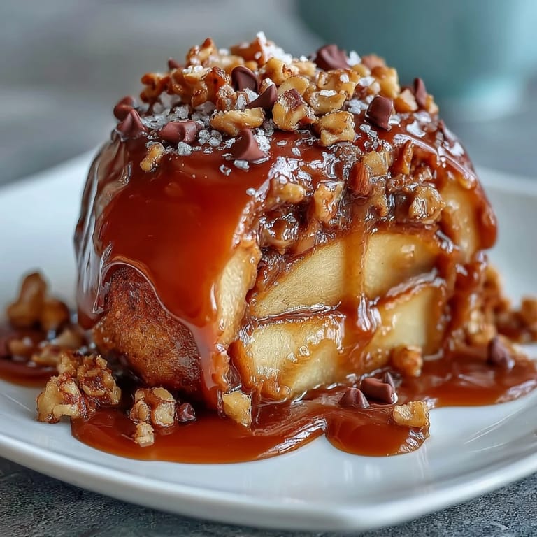 Sweet caramel candy apple slices garnished with crushed peanuts, perfect for fall parties or after-school snacks.