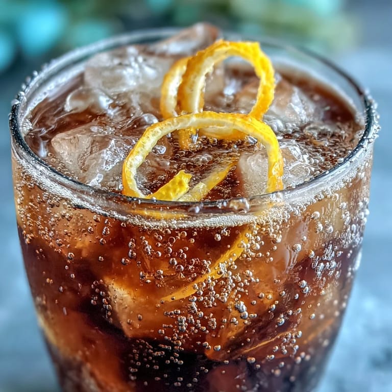 Refreshing cold brew coffee tonic sparkling with fresh orange zest, served chilled.