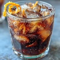 Vibrant cold brew coffee tonic with bright orange zest, perfect for brunch.